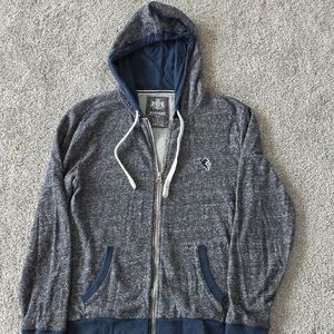Express Gray and Navy Zip-Up Hoodie